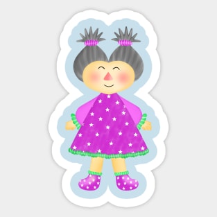 Little funny girl. Sticker